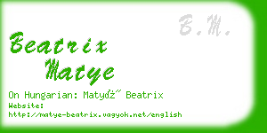 beatrix matye business card